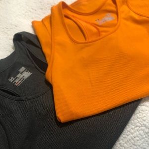 Under Armour 2 Tanks Orange and Gray Both Size Large